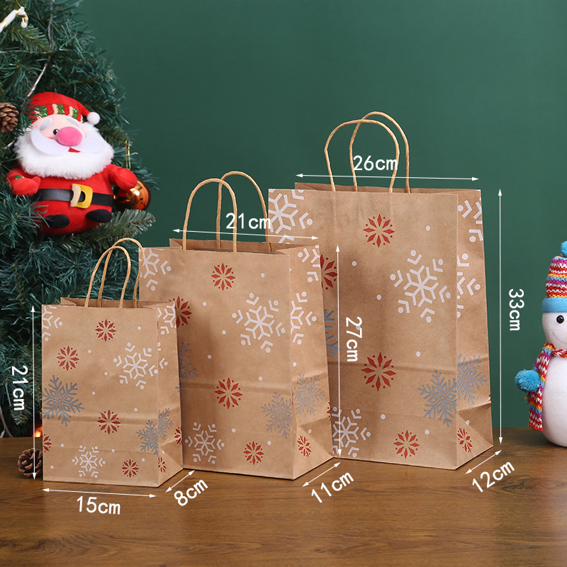 Insクリスマスキャンディー袋手提げクラフト紙袋大サイズクリスマスプレゼント手提げ袋手提げ手プレゼント包装紙袋|undefined