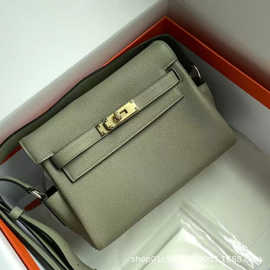 H家手工手缝messenger凯莉包TOGO牛皮25男女邮差包斜跨马鞍包百搭