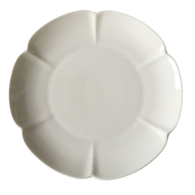 Plato de cerámica creativo con forma de pétalo, plato de cerámica de estilo occidental, plato para servir, plato especial verde claro