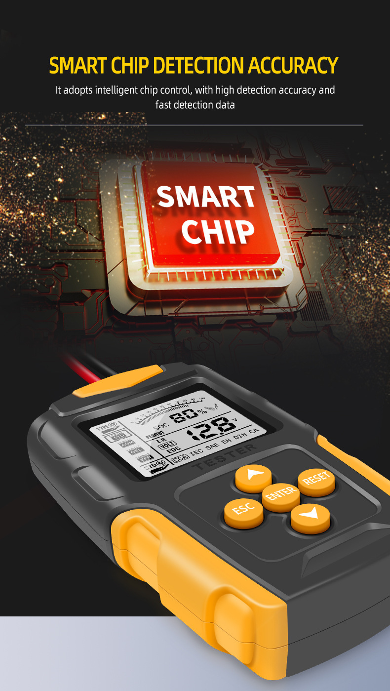 New Household Car Battery Tester with Digital Display Parameters 12V/24V Car Battery Internal Resistance Tester