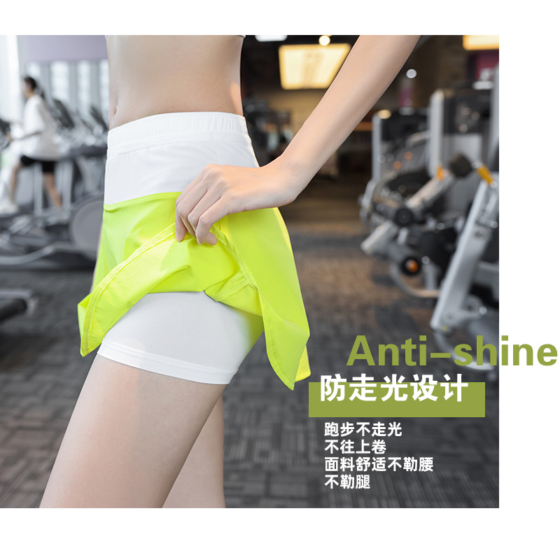 Fuente de fábrica falda de tenis de mujer forrado falso dos piezas de golf pantalones de velocidad secos para correr acondicionamiento físico corto para mujeres