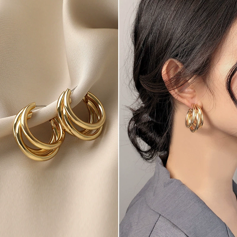 Earrings Silver 925 — Demi-season European Style, Simple Elegant Bright Design, Gold & Silver Options