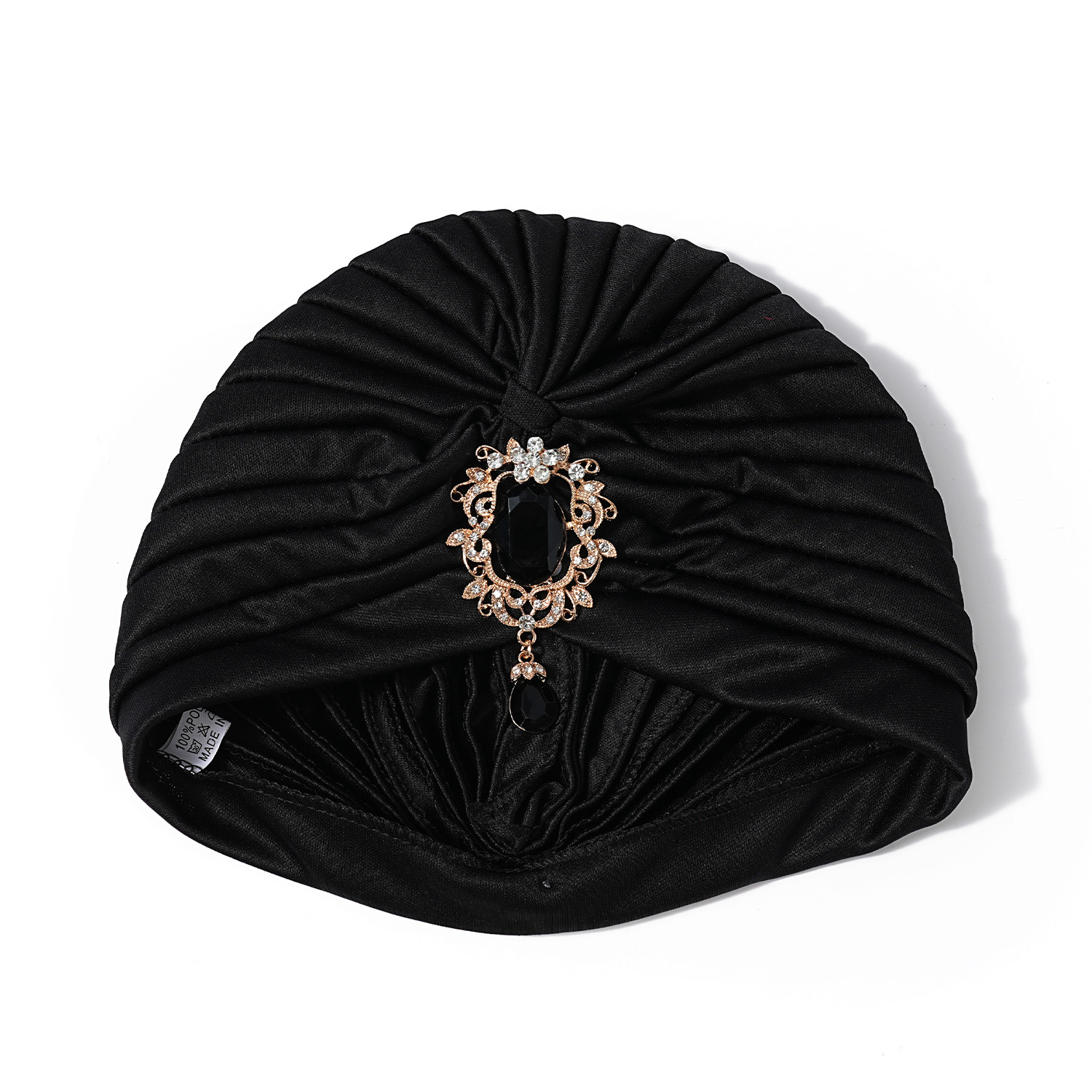 Muslim hat Alloy hanging diamond accessories Ruffled Indian Hat Solid color ethnic baotu hat Bohemian vintage hat_voghion.com