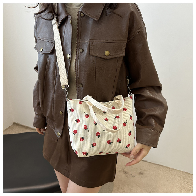 Canvas bag for women 2024 New large-capacity handbag, printed tote bag, niche design, artistic single-shoulder bag for work undefined