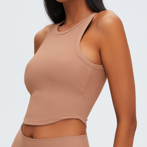 New Cross-border Yoga Vest Women's Nude Threaded Fitness Shockproof Sports Bra High-Strength Yoga Bra