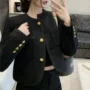 修身法式长袖百搭单排扣