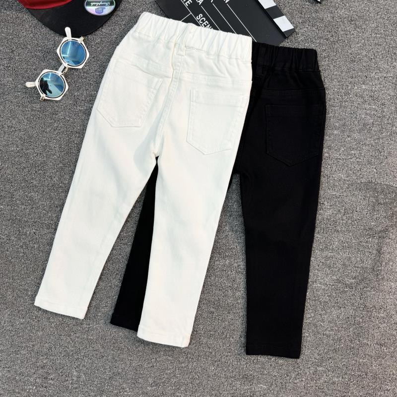 어린이 슬림 핏 흑백 바지 올 매치 슬림 핏 하이 스트레치 일본 청바지 스타일리 키 홀 CC802