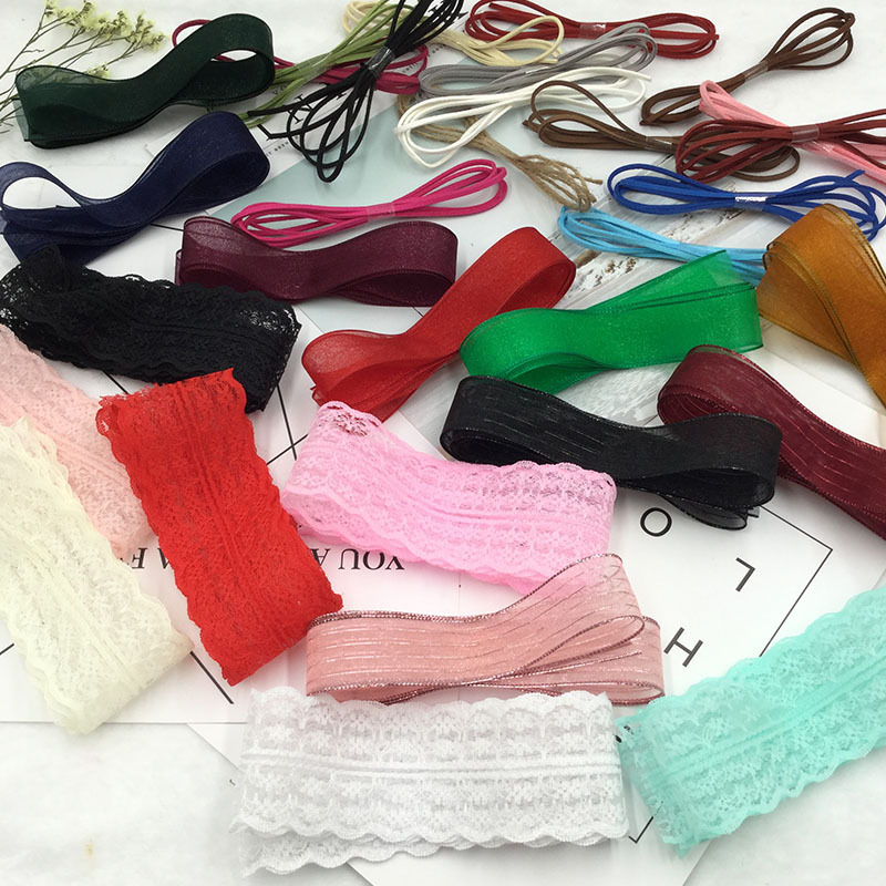 丝带永生花车挂蕾丝蝴蝶结双面绸带挂件装饰双绒面皮绳编织带