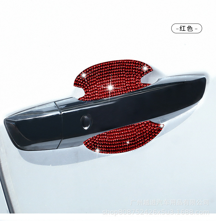 Car Door Handle Protective Film with Diamonds, Anti-Scratch Handle Sticker, Car Door Bowl Anti-Scratch Car Handle Protective Film
