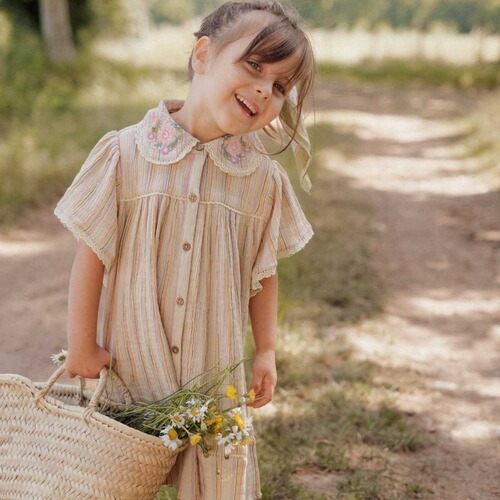 !  Children's Dress 24 Summer Girls' Ethnic Style Summer Vacation Floral Lace Lace Dress
