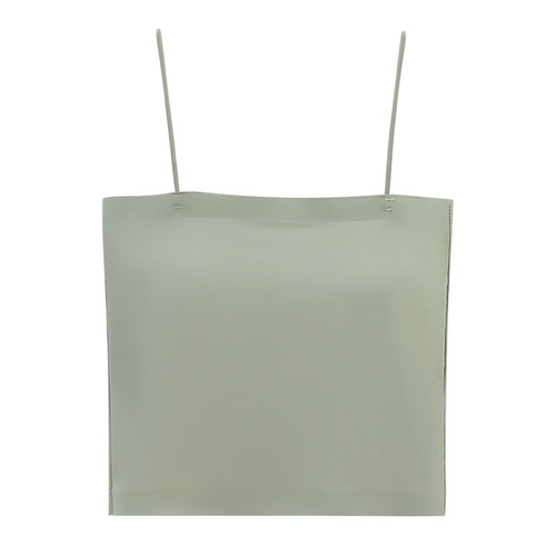 Ice silk cool all-in-one fixed cup sling underwear for women to wear outside and inside, seamless bottoming mid-length chest-wrapped top