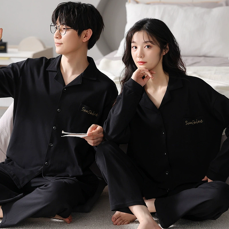 鹿时 Pijama for beloved, men's autumn long-sleeve, high top with cups, set, high-quality style, plus size
