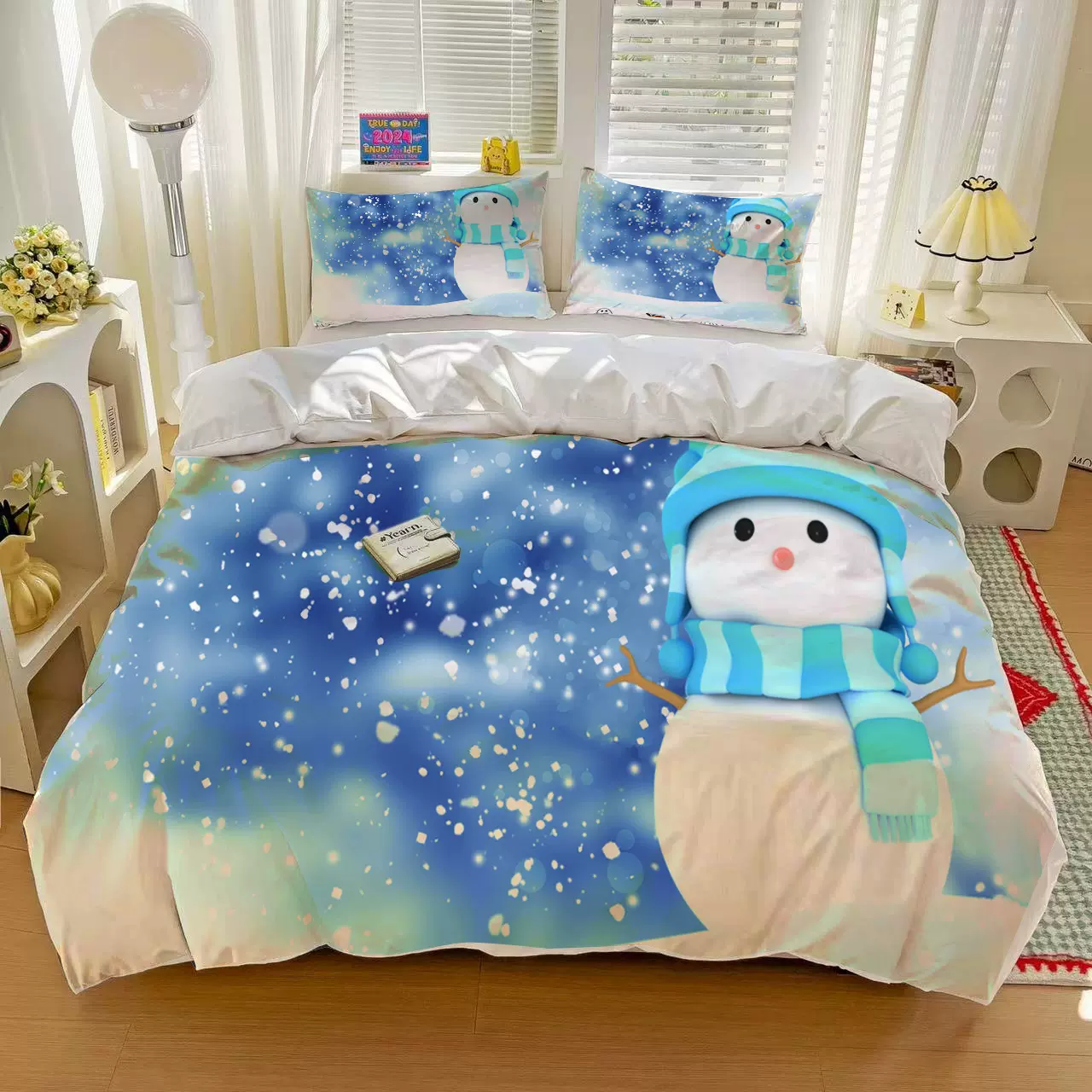 厂家跨境外贸床上用品三件套床单被套枕套二件套磨毛布加厚