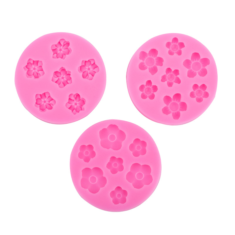 Grande y pequeña flor molde de silicona girasol postre pastel Decoración Accesorios epoxi arcilla cerámica suave