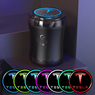 Home Car Logo Gift with — Car ashtray - tesla