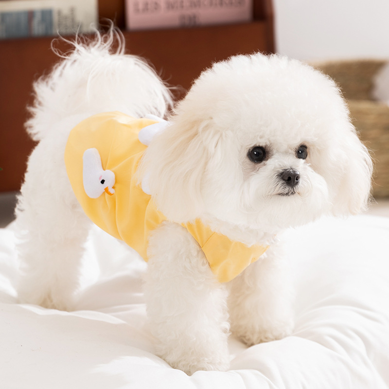 Primavera y verano perro gato de dibujos animados lindo perro hippie tridimensional pato pato vestido transpirable ropa para mascotas para perros pequeños y medianos image 4
