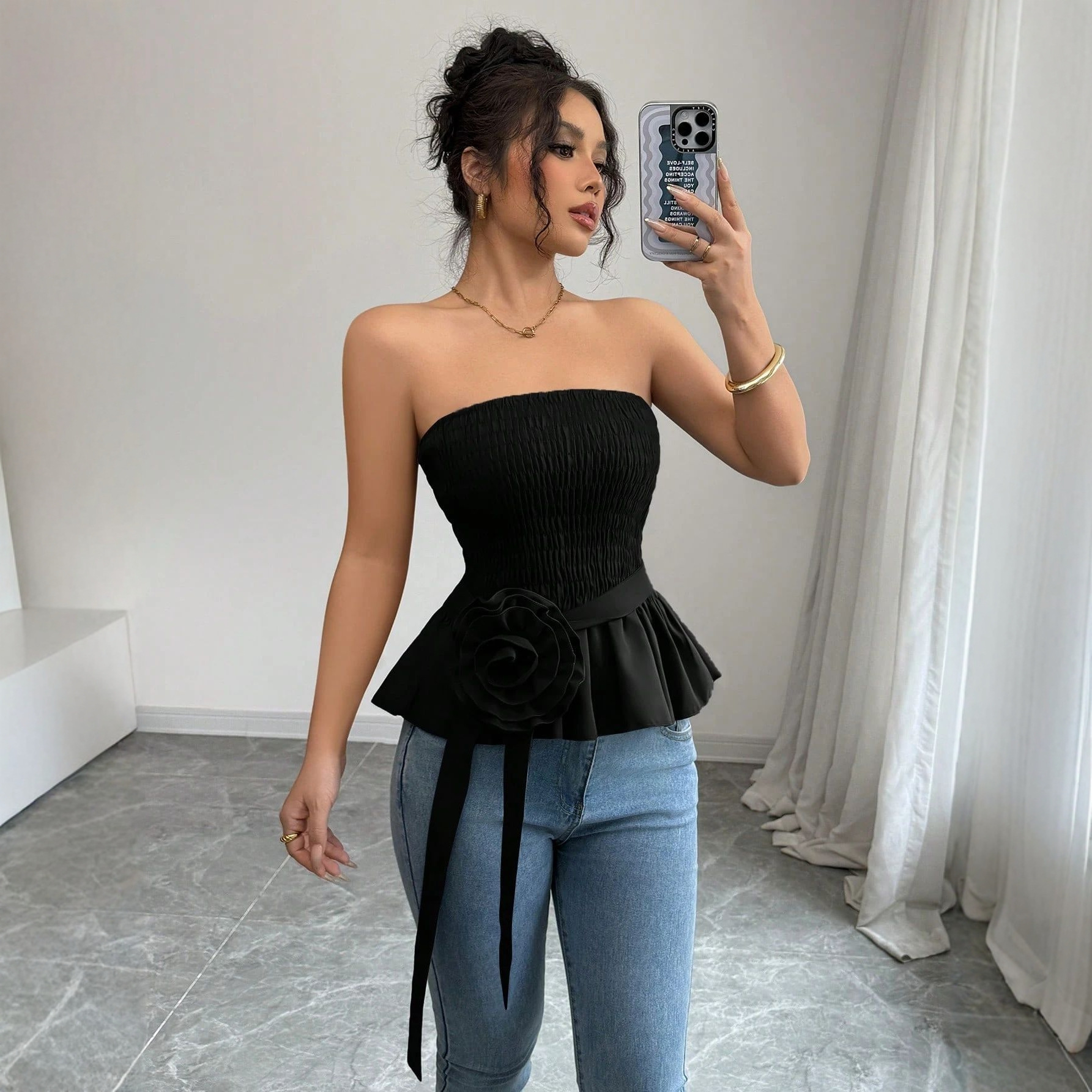 2025 European and American Cross-Border Amazon Independent Station Aliexpress New Pure Color Tube Top French Unique and Beautiful Top