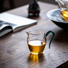 玻璃公道杯日式加厚耐热泡茶分茶器透明带把茶海倒茶功夫茶具配件