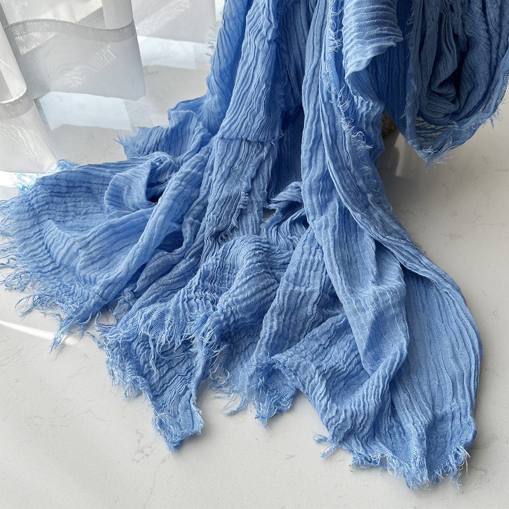 Bufanda de algodón de color para mujer, otoño e invierno, arte, chal teñido sucio, personalidad, arrugas naturales, bufanda de hombre, suministro de comercio exterior