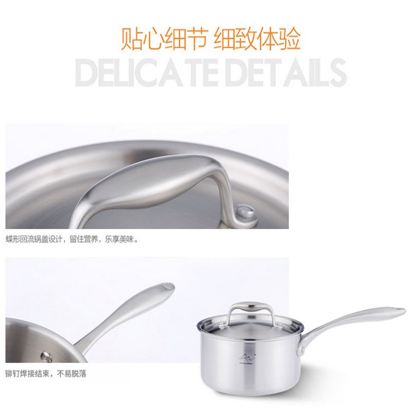メーカー卸売り304ステンレスミルク鍋三層鋼赤ちゃん補助食ミルク鍋家庭用キッチン朝食煮麺鍋|undefined