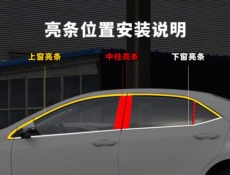 Suitable for Toyota Forester Window Trim Strips, Corolla Ruiyang Special Trim Strips, Modified Decorative Supplies, Wholesale