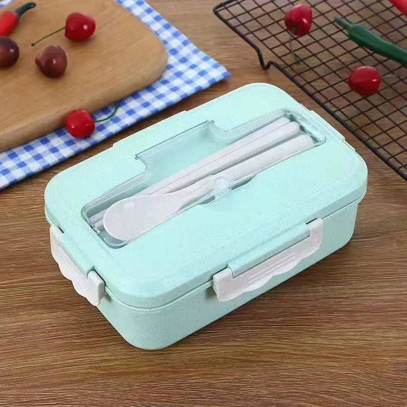 Ланчбокс для студентов Bento, 3 отделения, микроволновый ПП с прибором (ложка/вилка/палочки)