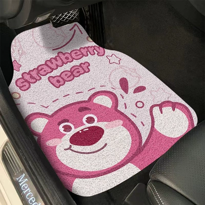 Foot Mat Wear-resistant and Dirt-resistant, Universal Foot Pad - hello-strawberry-bear-4562cm-wire-ring-front-seat-a-piece
