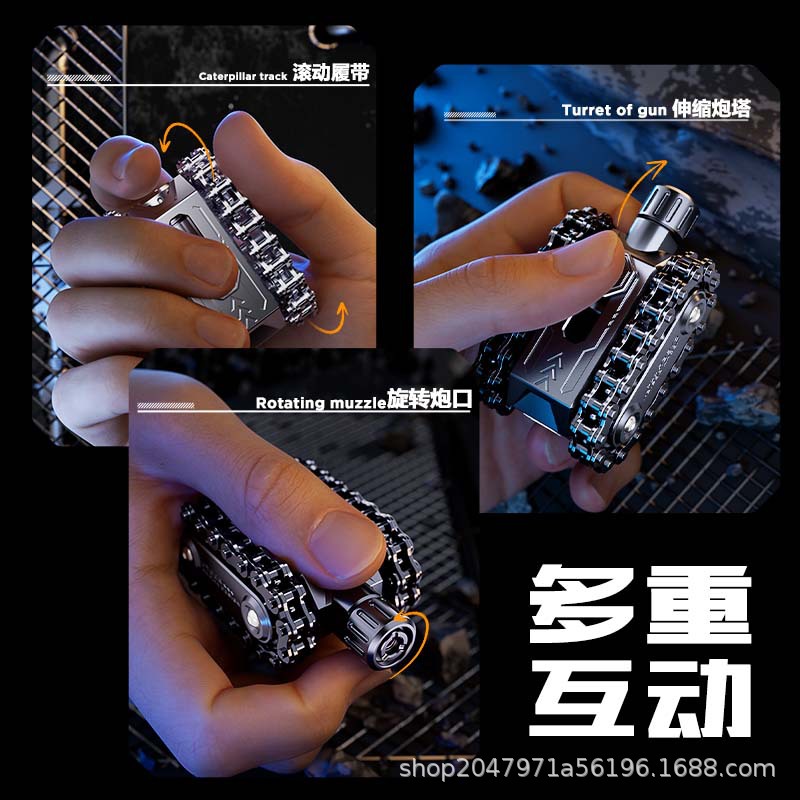 Tank EDC Fidget Spinner, Juguete de Dedo con Cadena de Palma y Engranajes, para Alivio del Estrés y Masaje, Spinner de Trinquete para Adultos.