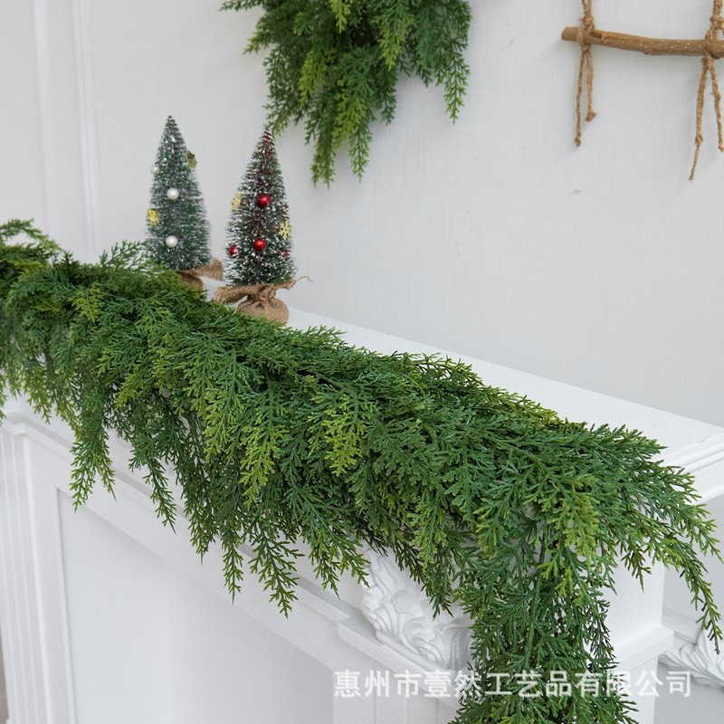 圣诞节仿真柏草藤条跨境爆款仿真绿植节日装饰藤条家居礼堂布景|undefined