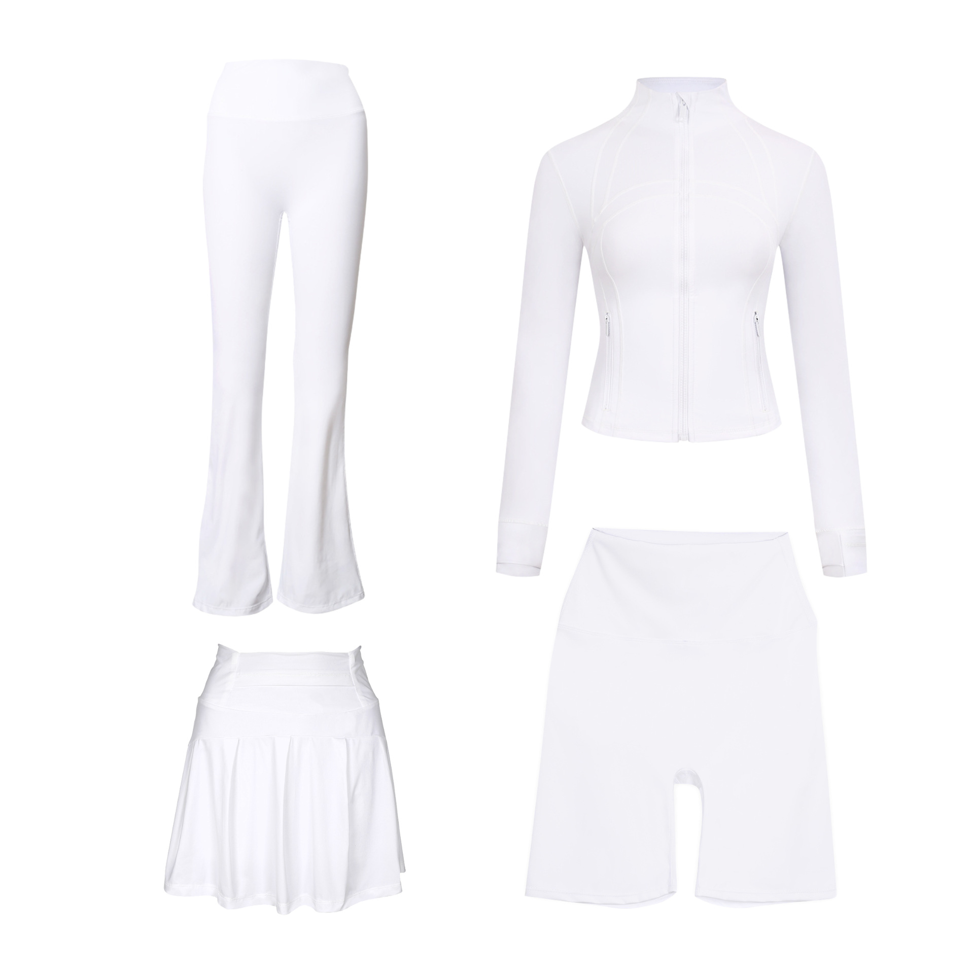 Women's Slim Fit Elastic Active Set With Jacket And Skirt_voghion.com