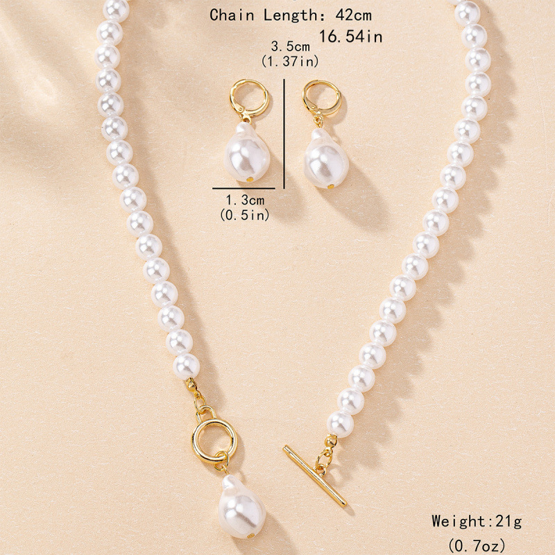 Set collana e orecchini con perle barocche stile francese_voghion.com