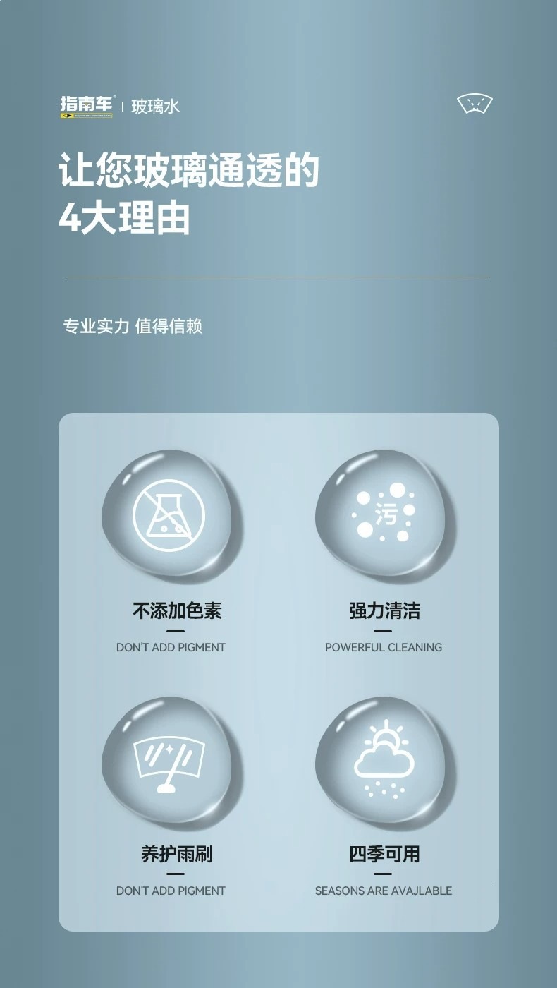 Glass water for cars to remove oil film, suitable for all seasons, car wiper fluid, glass liquid to remove oil film, crystal coating, concentrated and powerful