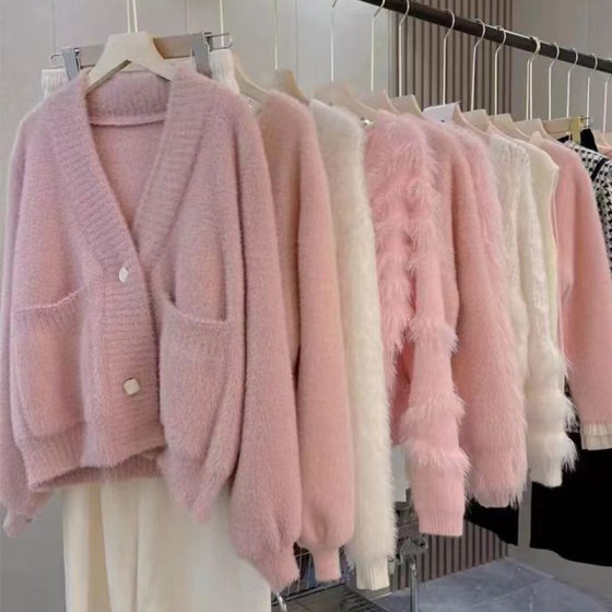 Thirteen lines autumn and winter clothing new Korean version of loose lazy wind cardigan sweater sweater brand women's wholesale supply