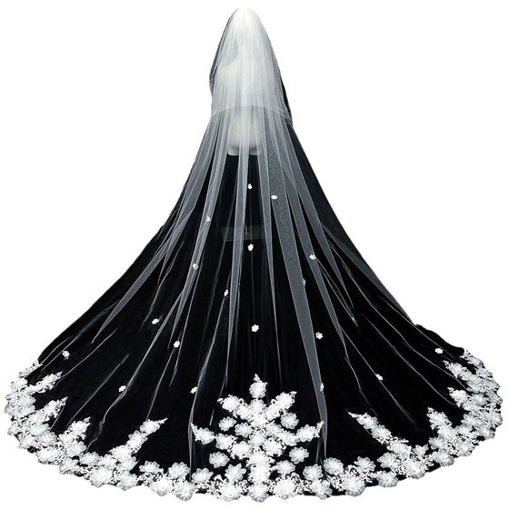 Bride Wedding Main Wedding Dress Veil Super Immortal Mori Korean Style Long Trailing High-end Lace Veil Accessories