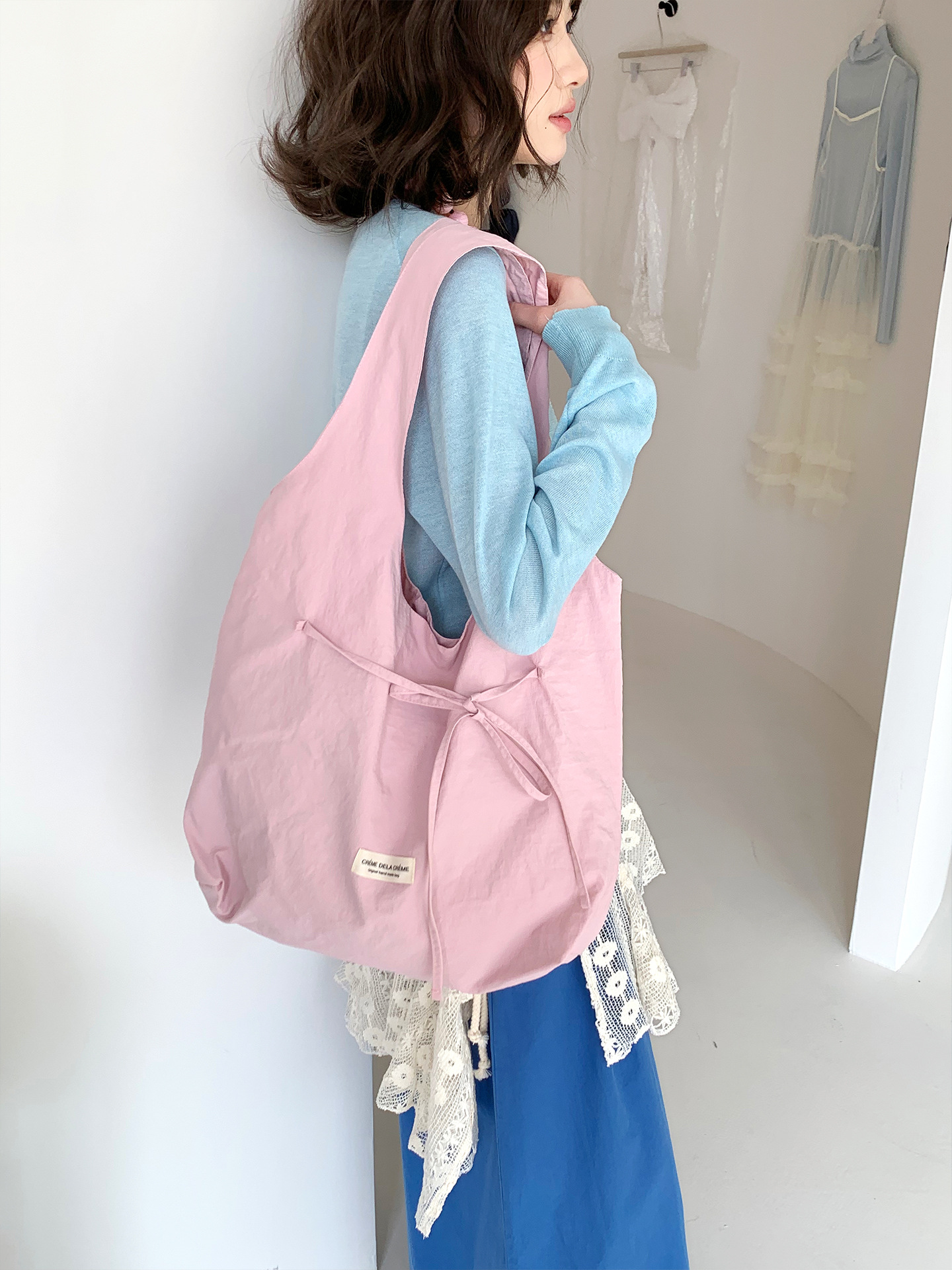 Early Spring New Korean Style Tote Bag Fresh Nylon Shoulder Bag Large Capacity Vest Bag Girly Commuter Bag - Thumbnail 8