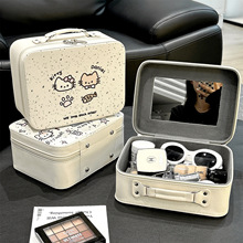 化妆包女2025新款带镜子便携式外出化妆箱大容量化妆品收纳包