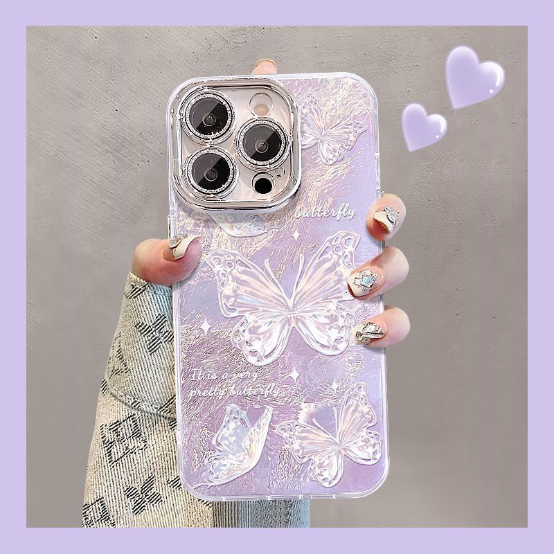 Spring and Summer Gradient Butterfly Suitable for VIVOX100 Phone Case Advanced Sense S19PRO Glacier Pattern Fine Hole Explosive Case