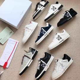 夏季新款OFF新配色熊猫鞋帆布板鞋女箭头拼色刺绣休闲男潮运动鞋