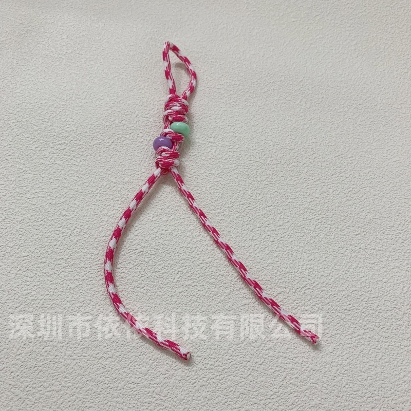 miu系彩色包包编绳挂件时尚车钥匙扣挂饰金刚结手工彩珠编织挂绳|undefined