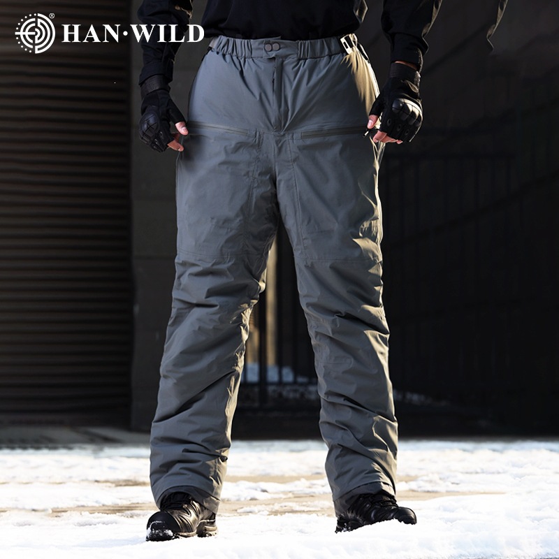 Hanye Outdoor Men's Cotton Pants Winter Thickened Pants Water-Resistant Ski Pants Warm and Durable Camouflage Hiking Pants