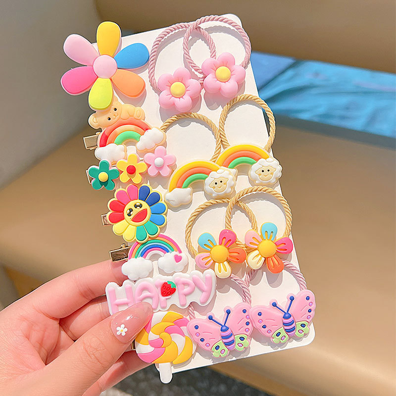 Accesorios de horquilla para niños de dibujos animados de silicona cuerda de pelo lindo anillo de pelo traje de horquilla de princesa accesorios para Niños Accesorios para el cabello
