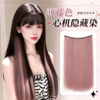 一片式挑染直发片假发女真轻薄无痕漂染接发片发饰挂耳染假发片