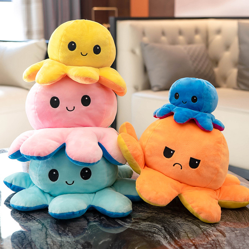 Creative Reversible Octopus Plush Toy, Octopus with Changing Expressions, Reversible Octopus Double-Sided Doll Wholesale Creative Reversible Octopus Plush Toy, Octopus with Changing Expressions, Reversible Octopus Double-Sided Doll Wholesale