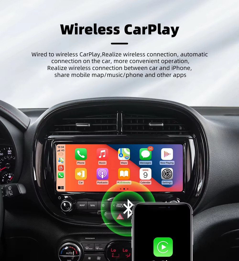Cross-Border Car Wireless Carplay Box Android Box Wired to Wireless Carplay Adapter Two-In-One