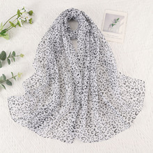 欧美豹纹印花丝巾女雪纺大方巾百搭时尚披肩亚马逊热销围巾领巾