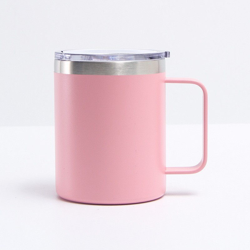 Taza de acero inoxidable de 12oz14oz transfronteriza Taza de manija de oficina doméstica americana Taza de café de doble capa de aislamiento y refrigeración