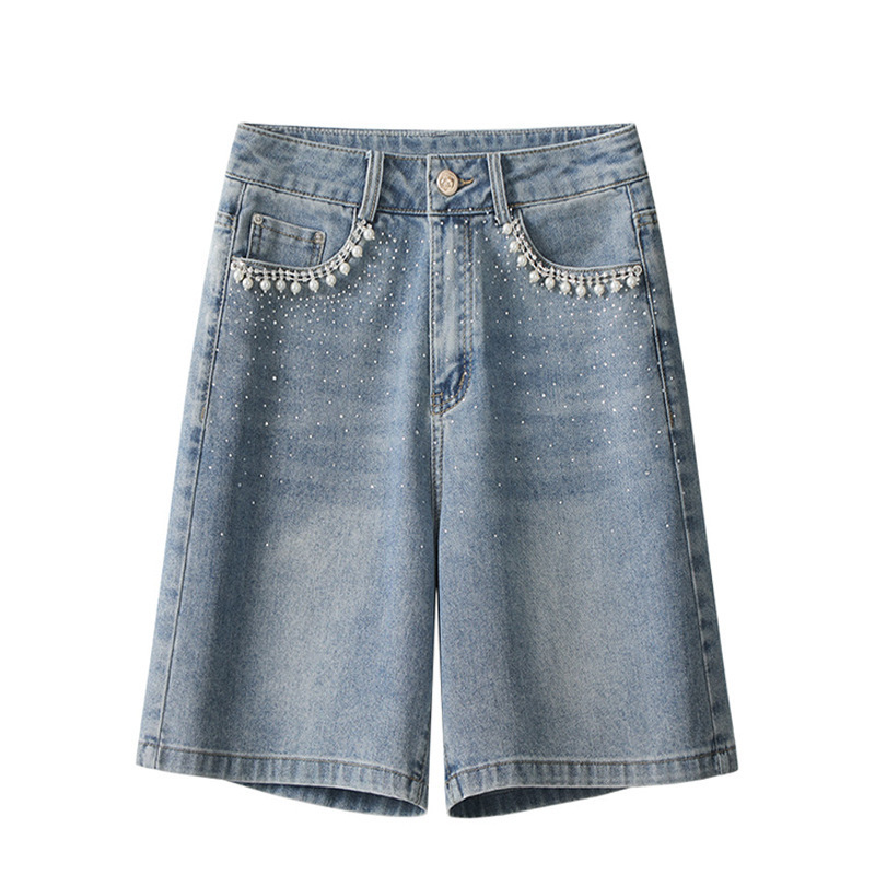 Stunning Rhinestone-Embellished Women's Jeans, 2026 Summer New Thin High-Waisted Trendy Fashion Shorts Stunning Rhinestone-Embellished Women's Jeans, 2026 Summer New Thin High-Waisted Trendy Fashion Shorts