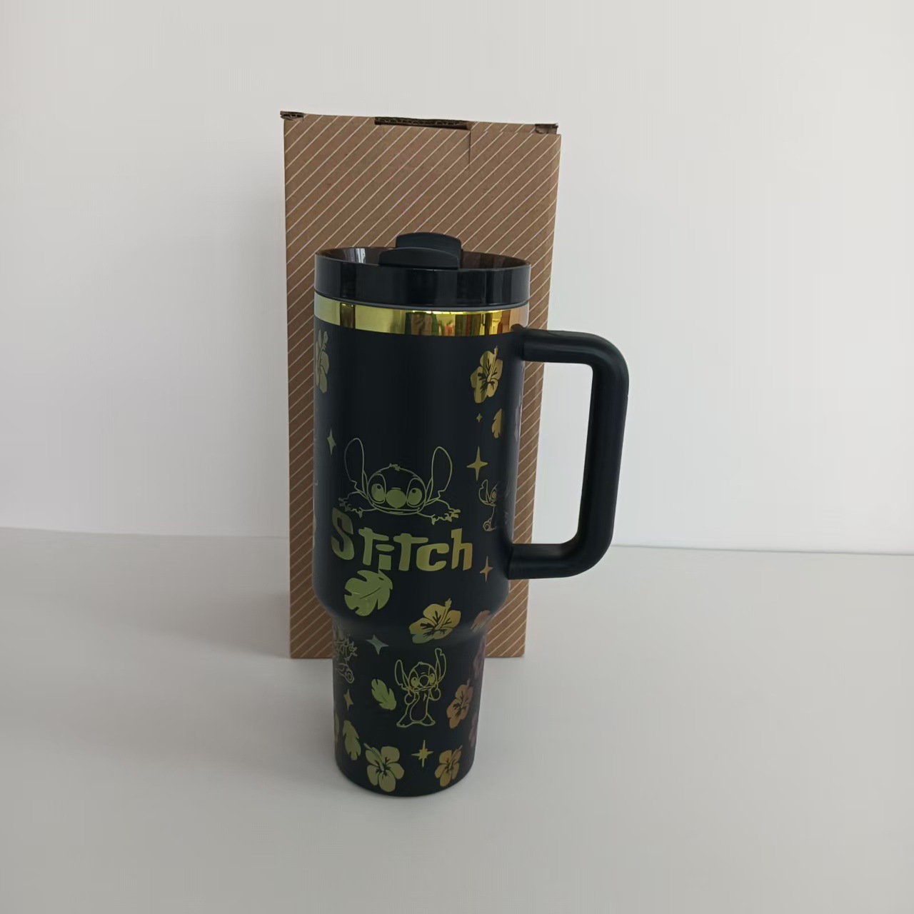 Spot transfronterizo de 40oz Sty 's acero inoxidable taza de aislamiento de hielo taza de gran capacidad con mango pareja