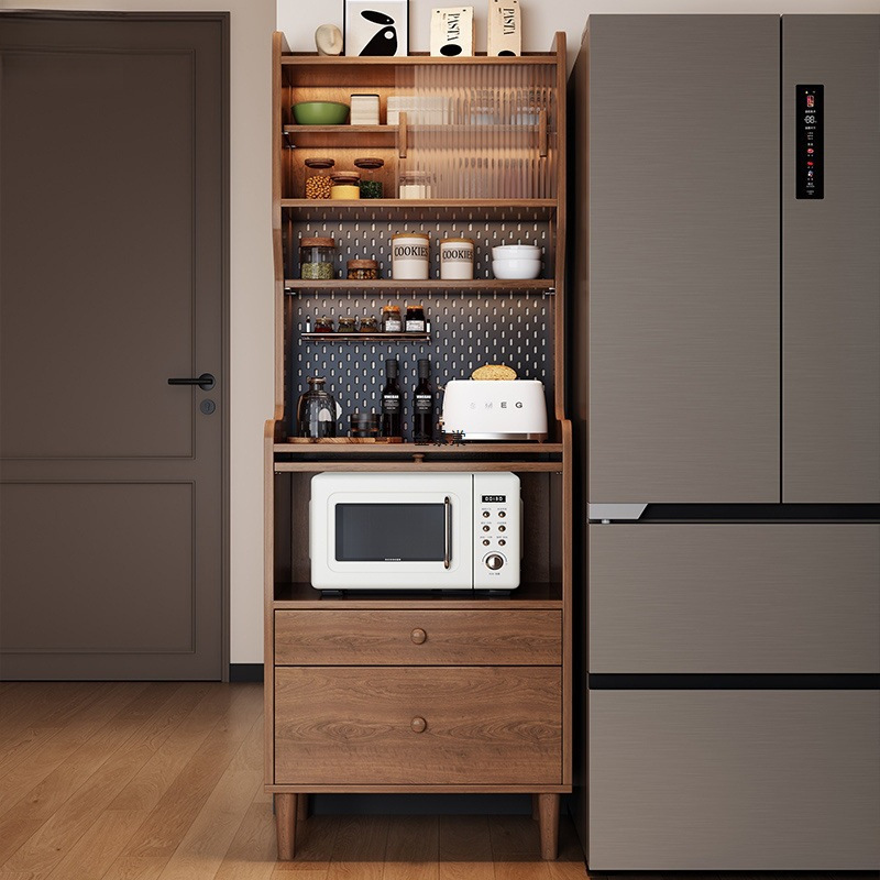 Small Solid Wood Sideboard Integrated Wall Cabinet Coffee Tea Cabinet Narrow Home Living Room Storage Cabinet