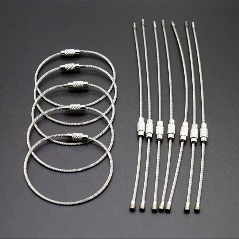 Hot-Selling Keychain Pendant Source Factory Decorative DIY Accessories Colorful Coated Steel Wire Ring Stainless Steel